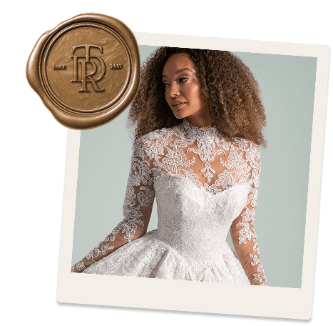 Bride in elegant wedding dress