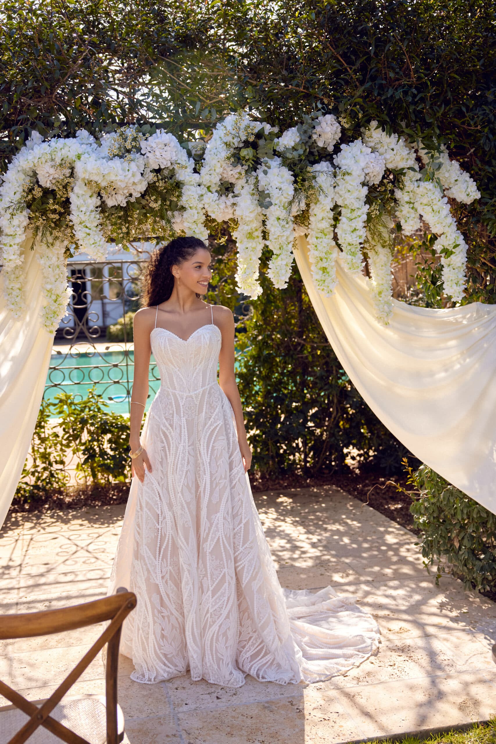 66427 - Lillian West wedding dress by Lillian West Bold allover matte cotton lace A-line gown with a sweetheart... view 1