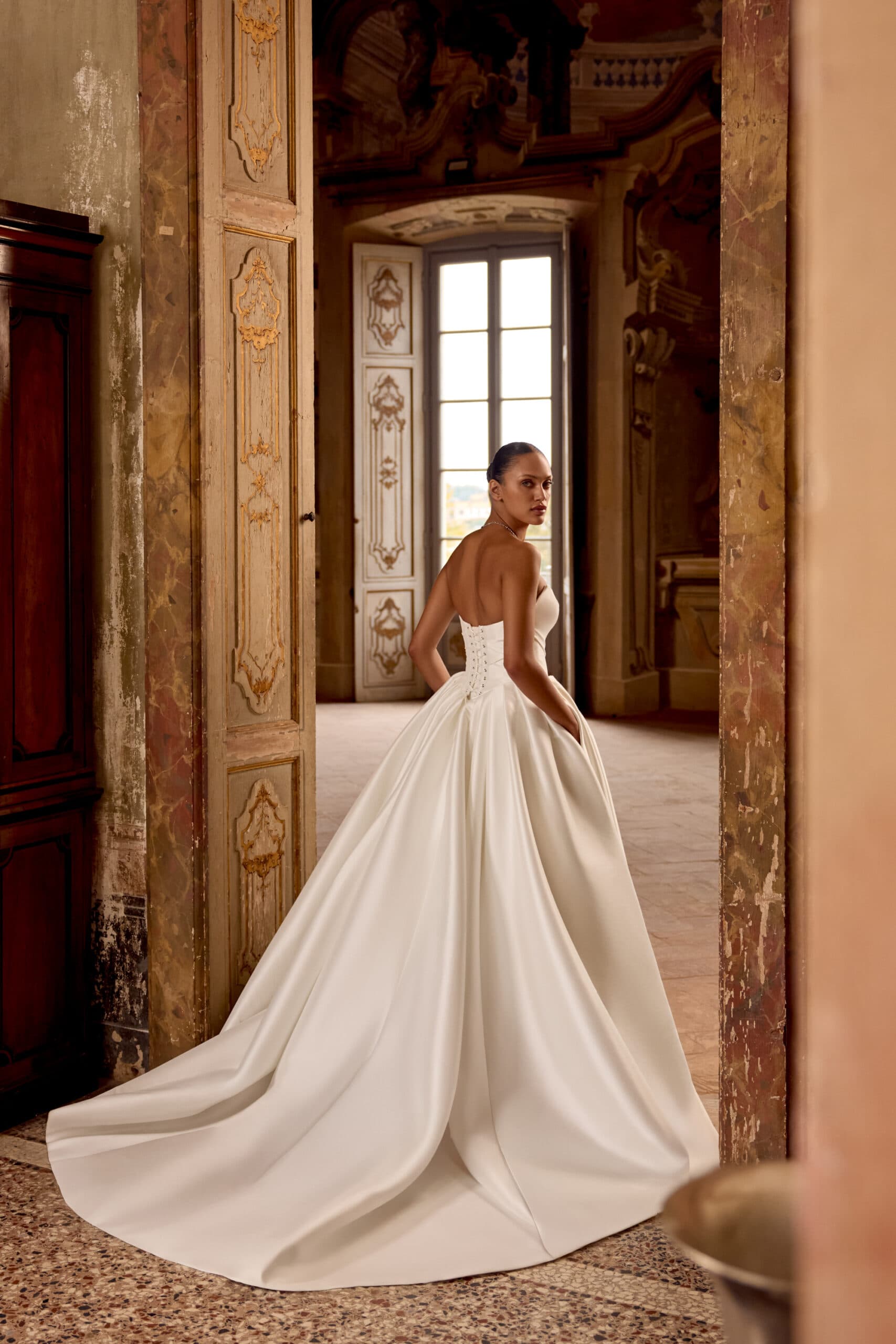 Kelsey 88436 - Justin Alexander wedding dress by Justin Alexander - Clean Stretch Mikado ball gown with strapless cat eye ...