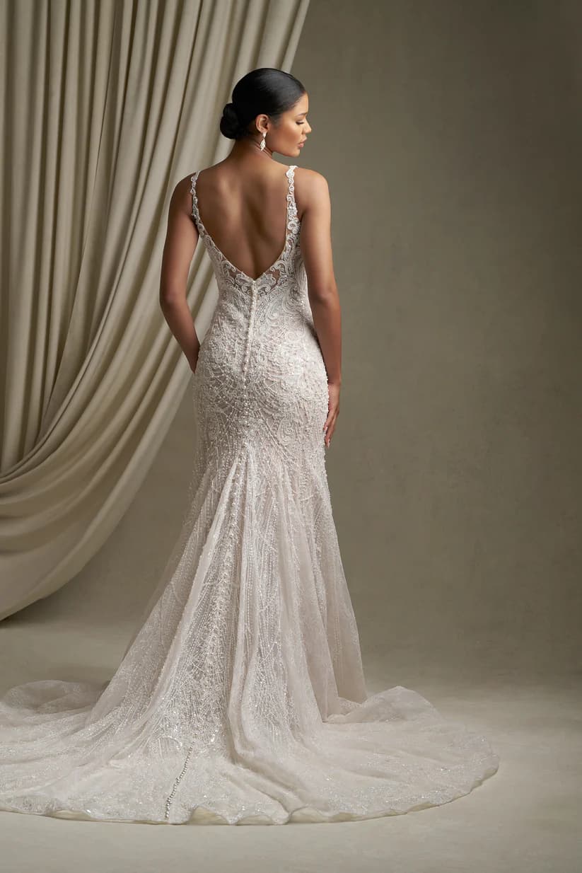 C805 - Allure Couture wedding dress by Allure Couture Radiant and refined, this sleeveless sheath gown is adorned... view 2