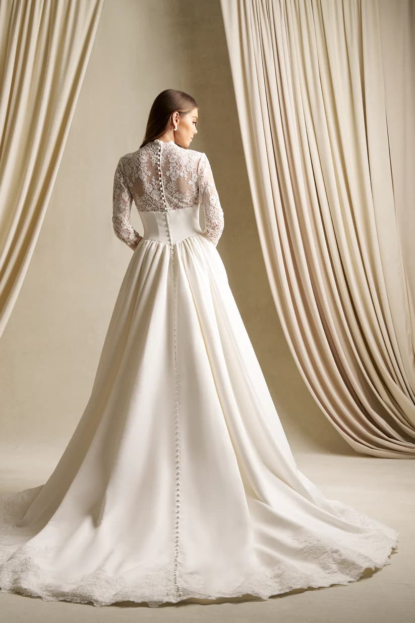 C809 - Allure Couture wedding dress by Allure Couture Regal and refined, this high-neck A-line gown features long... view 2