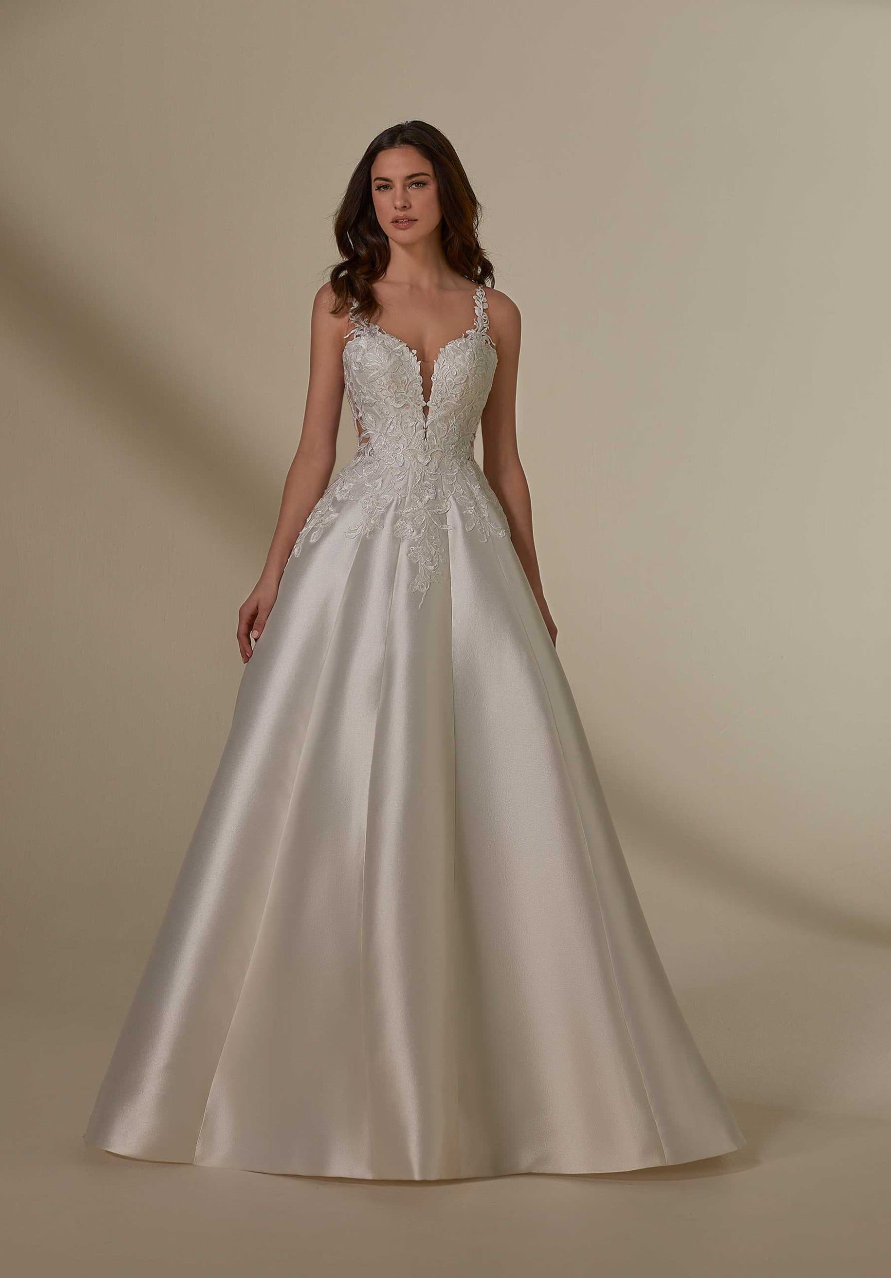 Moira 4133 - Morilee wedding dress by Morilee Elegant silky Larissa satin ball gown has romantic frosted l... view 1