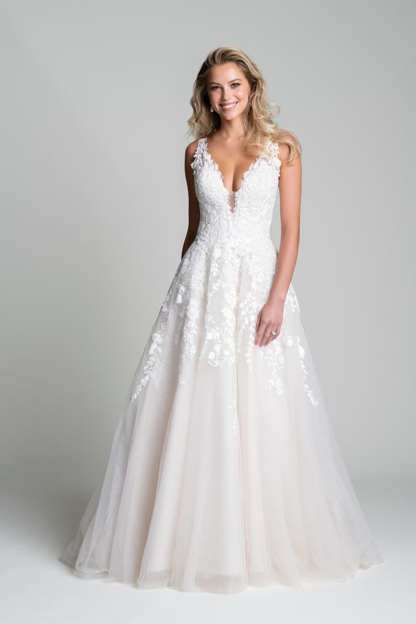 3265 - Allure Romance wedding dress by Allure Romance This tulle ballgown features a garden of blooms along the bo... view 1