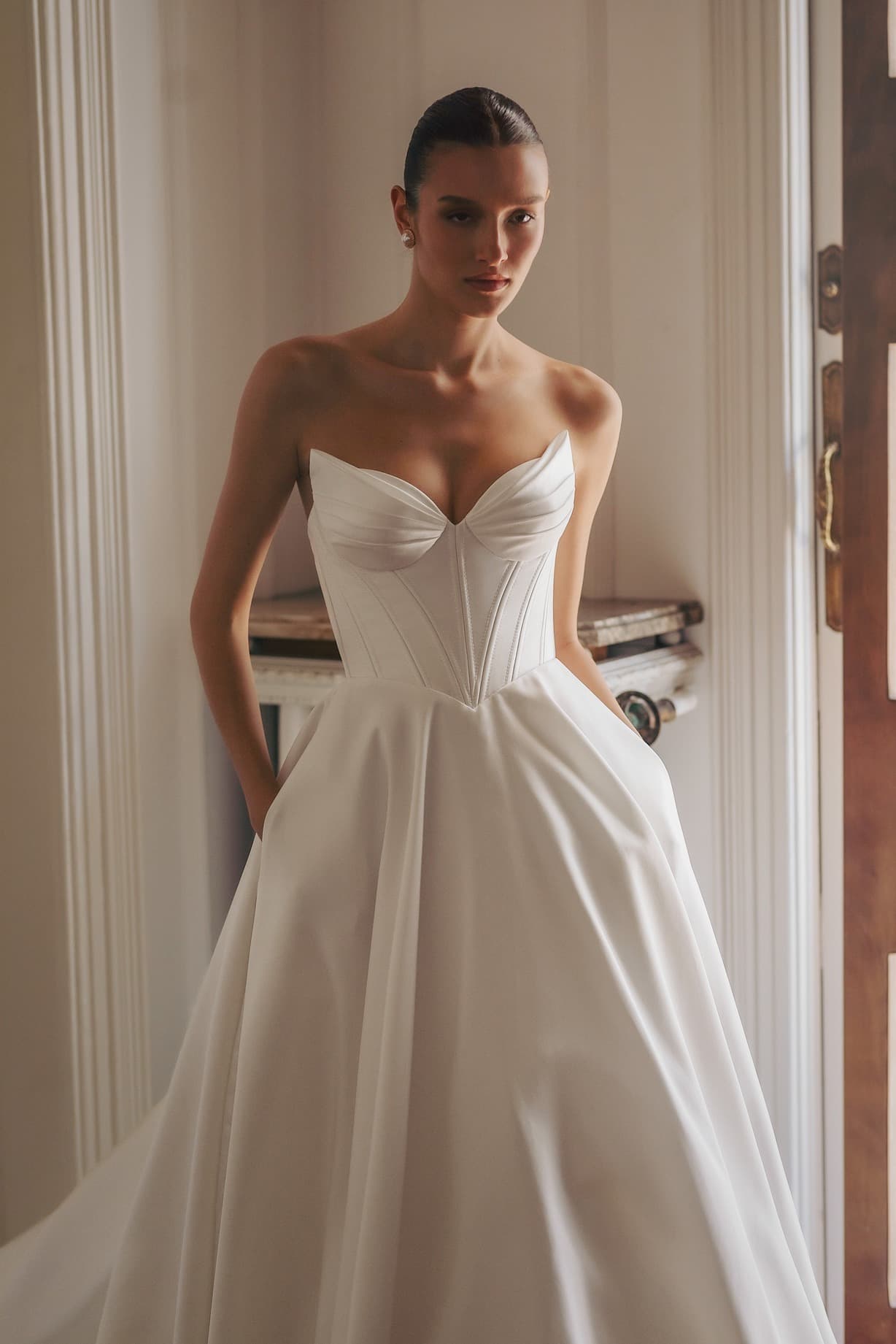Dove - Wona wedding dress by Wona Concept Dove — smooth detailed corset base minimalist bridal gown wi... view 1