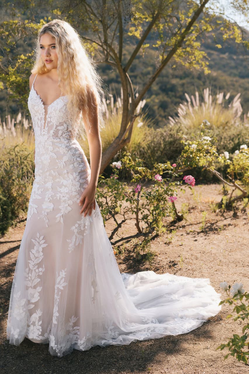 R3904NC - Allure Romance wedding dress by Allure Romance - Softly luminous, this sheath gown is adorned with beaded and