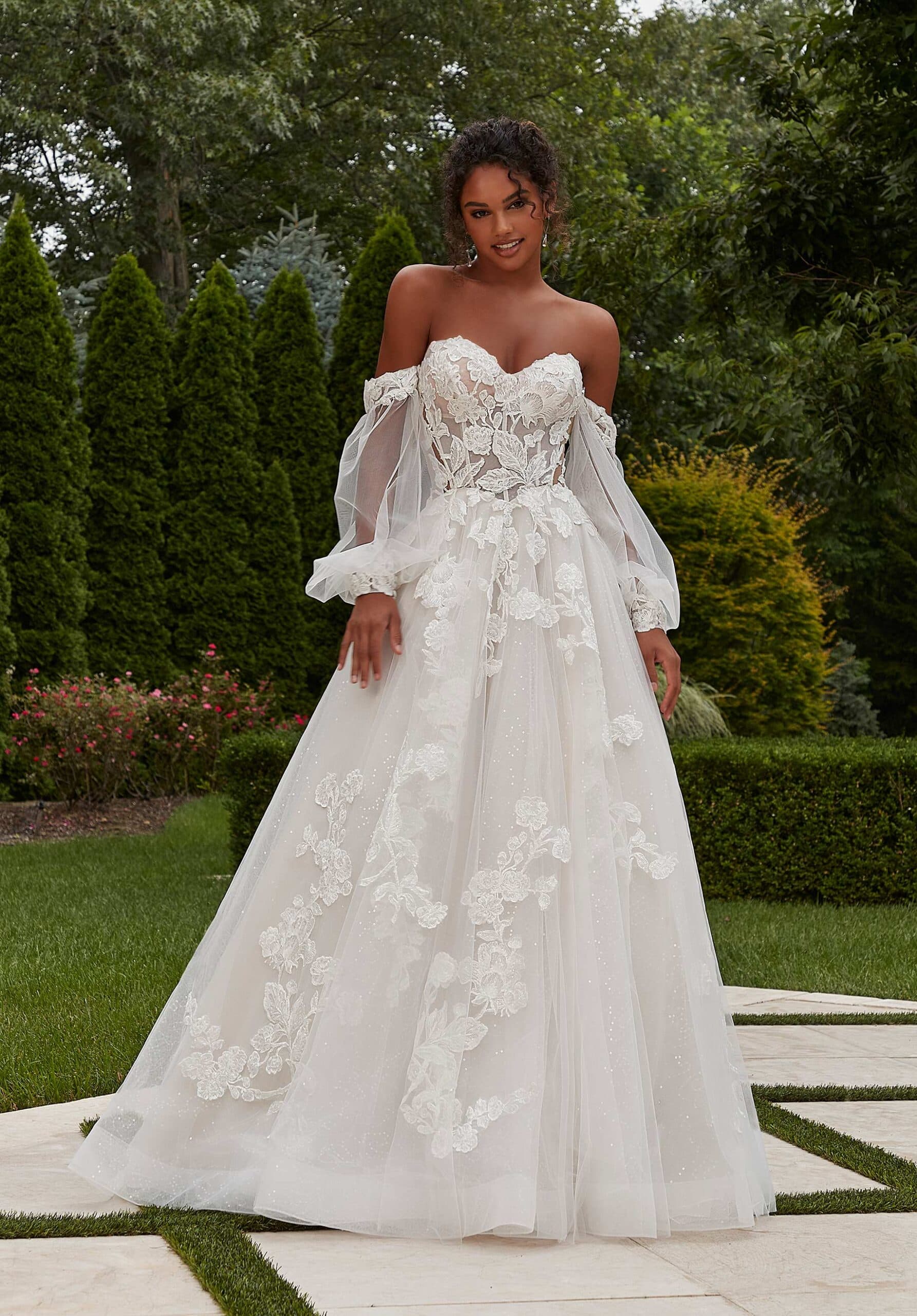 Primrose 2621 - Morilee wedding dress by Morilee This fairytale ball gown has bold frosted, embroidered flora... view 1