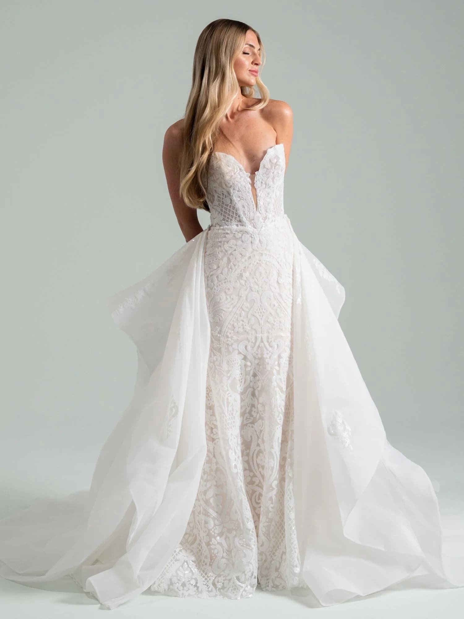 East of Eden - Hayley Paige wedding dress by Hayley Paige - Ivory Marrakesh beaded fit-to-flare gown with strapless plun
