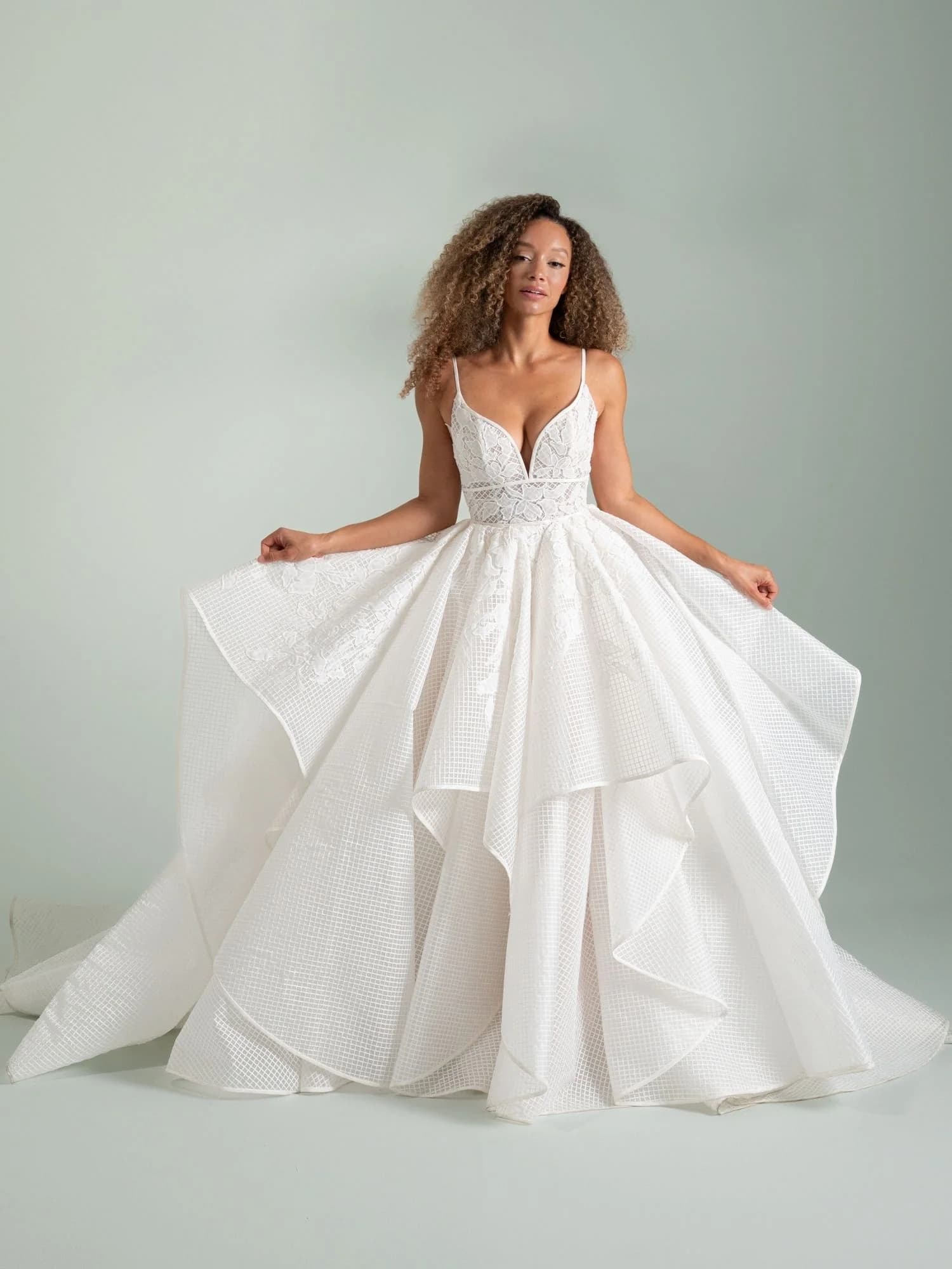 Anam Cara - Hayley Paige wedding dress by Hayley Paige Anam Cara
Ivory cross-hatch organdy gown with sweetheart bod... view 1