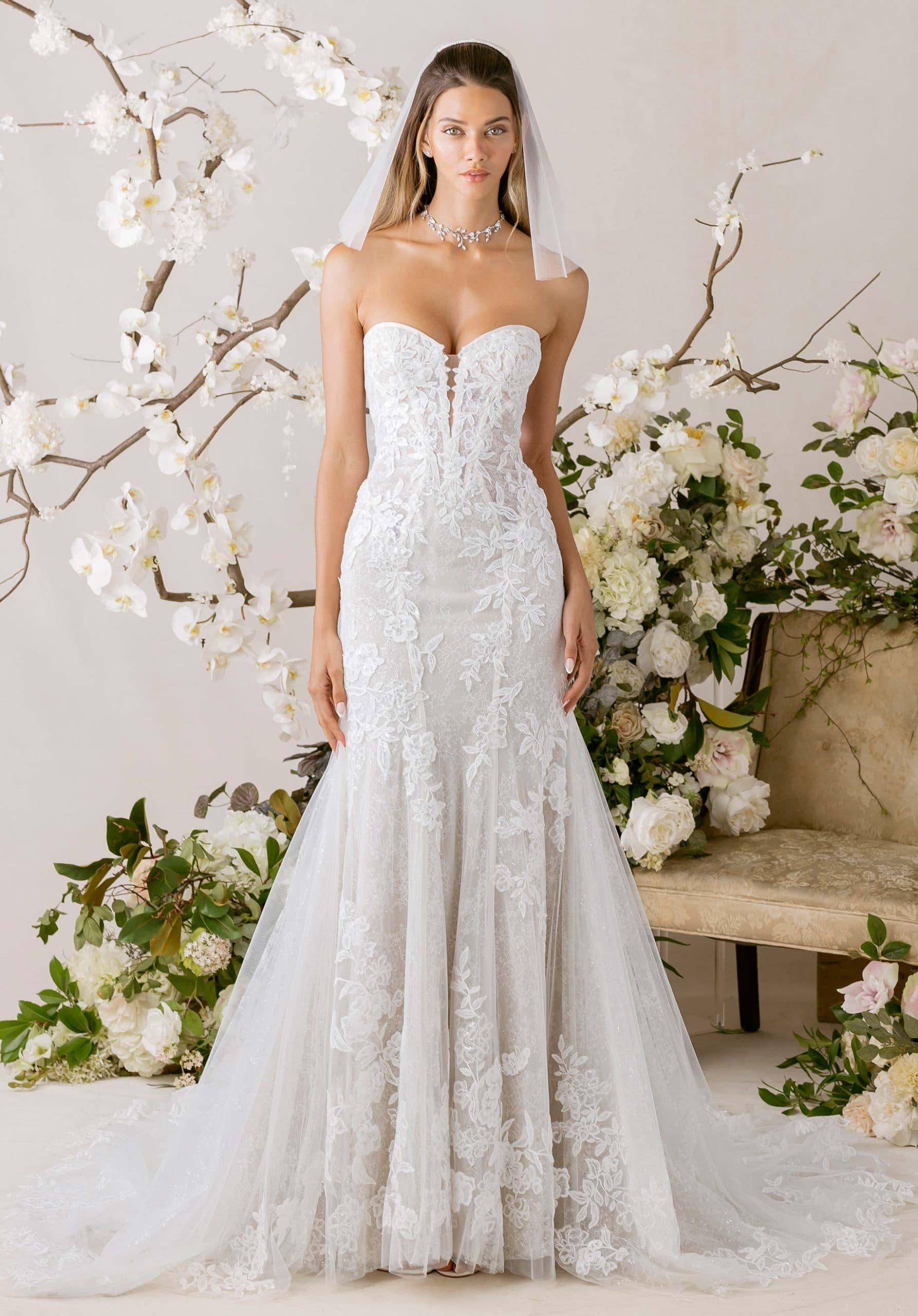 Celina - Morilee wedding dress by Morilee Mermaid wedding dress has a strapless sweetheart neckline on... view 1