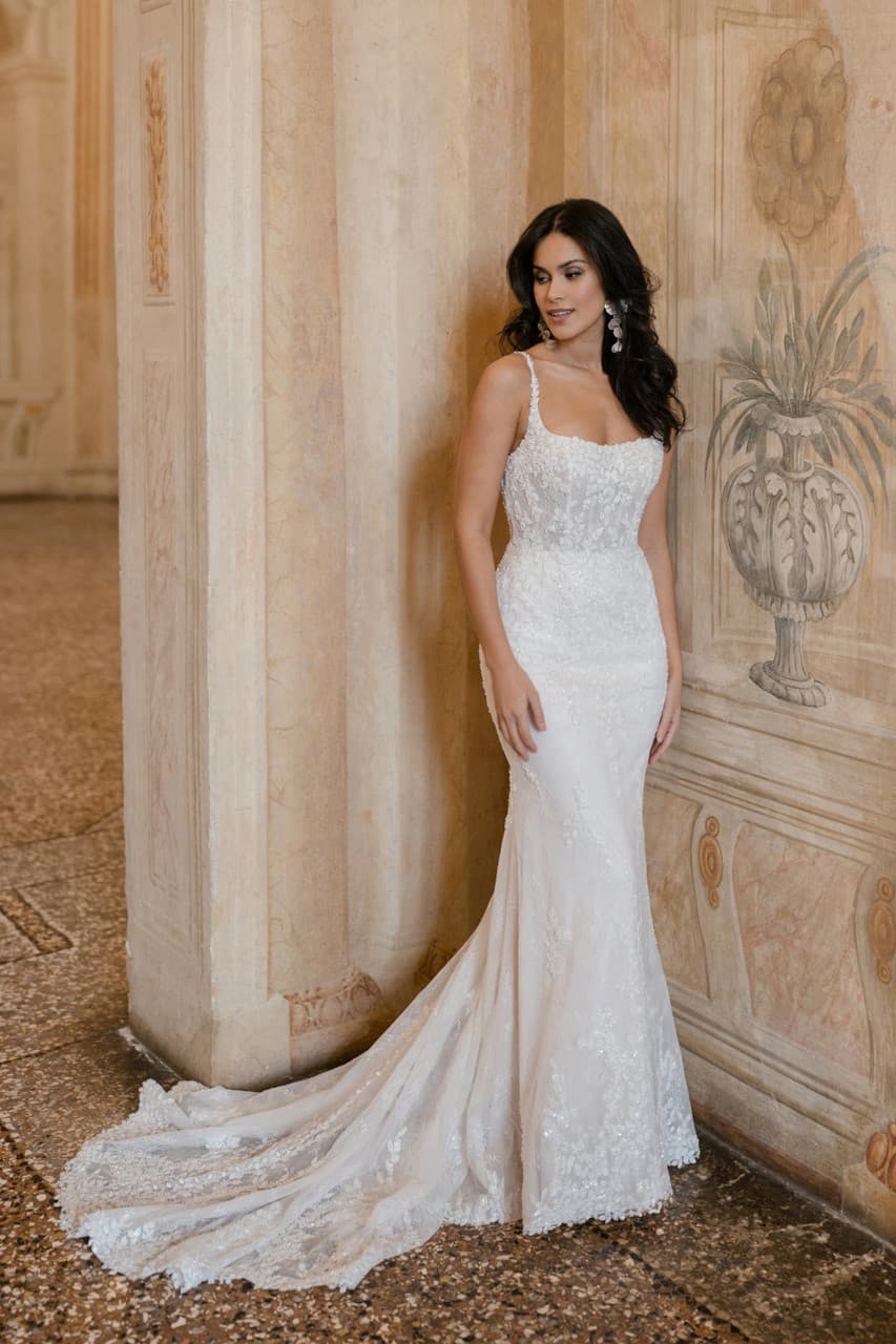 Leonora E619 - Abella wedding dress by Abella Intricate lace enriched with beads, pearls, and sequins give... view 1