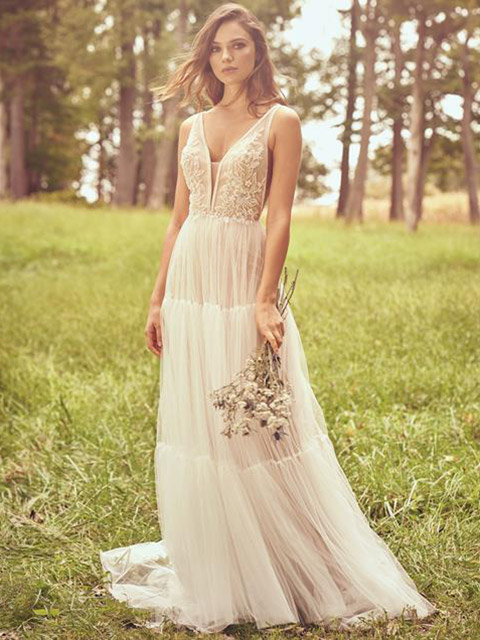 Boho wedding gown style