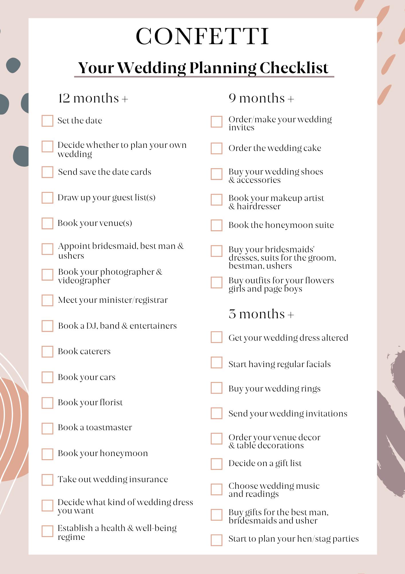 wedding planning checklist