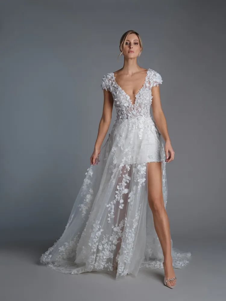 Wedding dress online with diamond straps