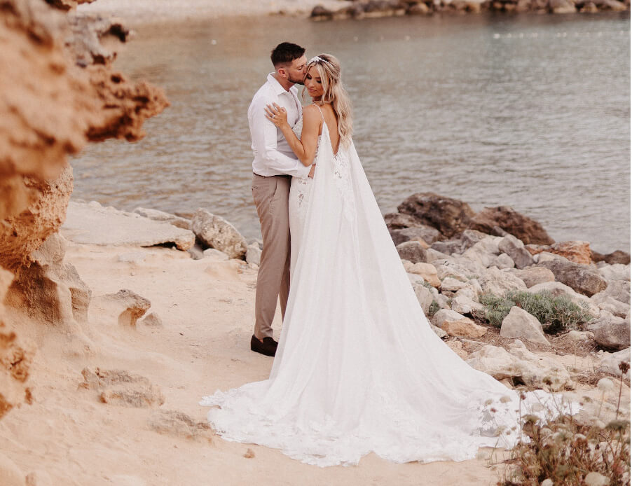 Beach Wedding Dresses Pearls A-Line Applique Lace Chiffon Plus Size Bridal  Gown | eBay