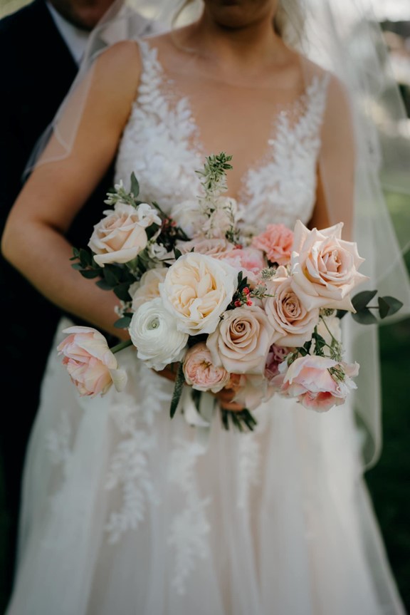 A lace wedding dress