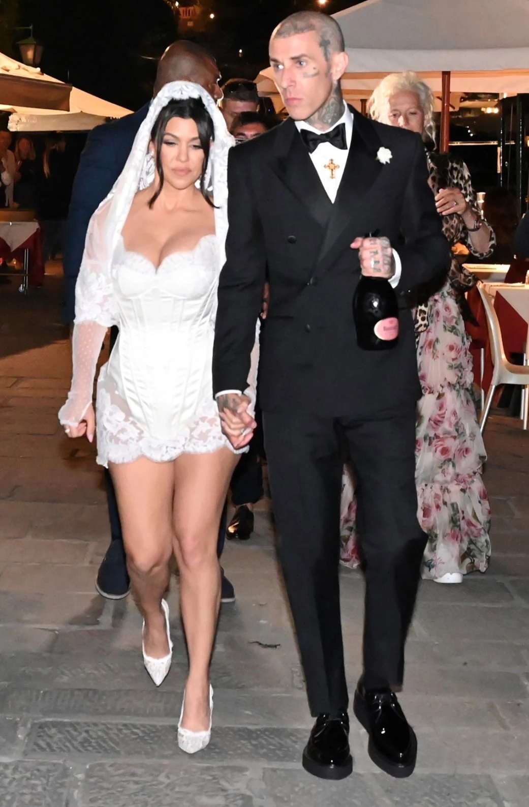 Kourtney Kardashian’s Dolce n Gabbana mini wedding dress